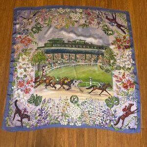 Floral Horse Racing Scarf by Unknown Brand - Multicolor
